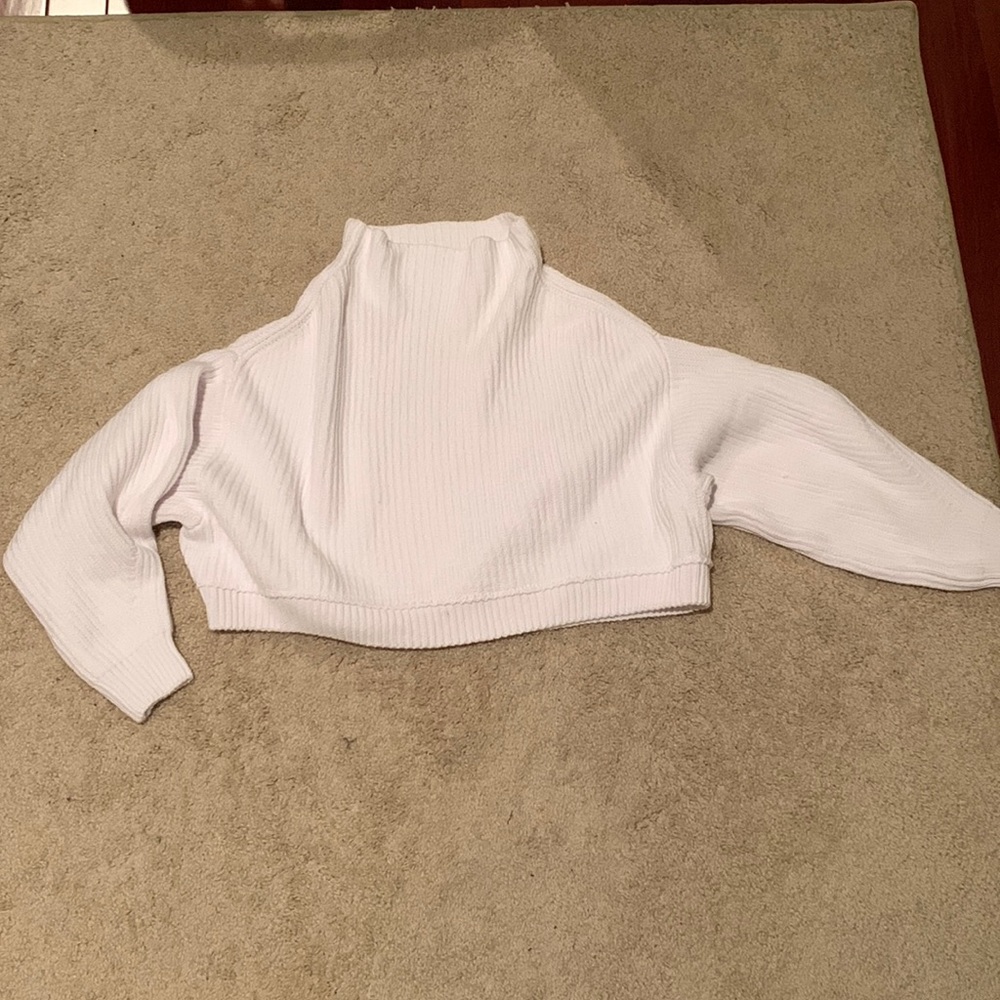 Oversized free people cowl neck sweater - pure white